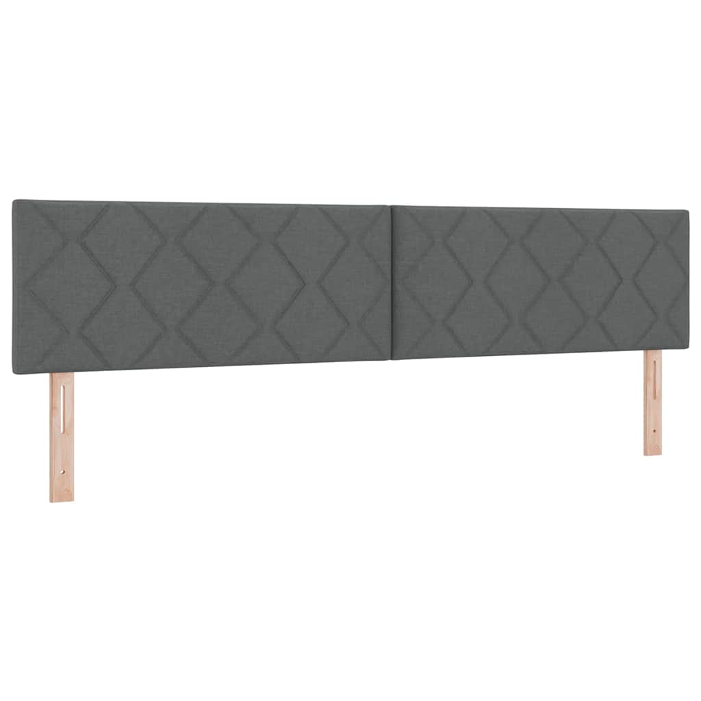 LED Box Spring Ágy fejtámlával Sötétszürke 200 x 200 cm szövet