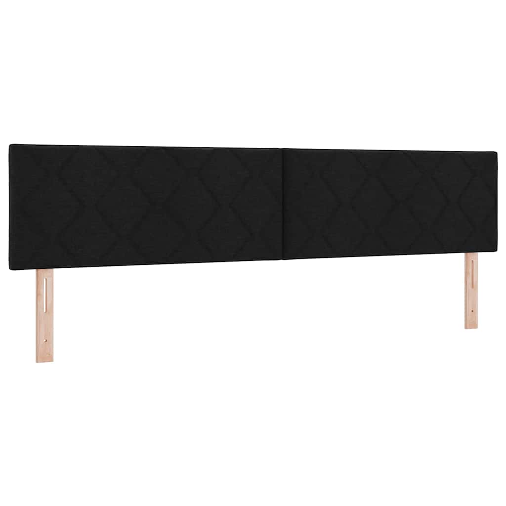 LED Box Spring Ágy LED szalagokkal Fekete 200 x 200 cm szövet