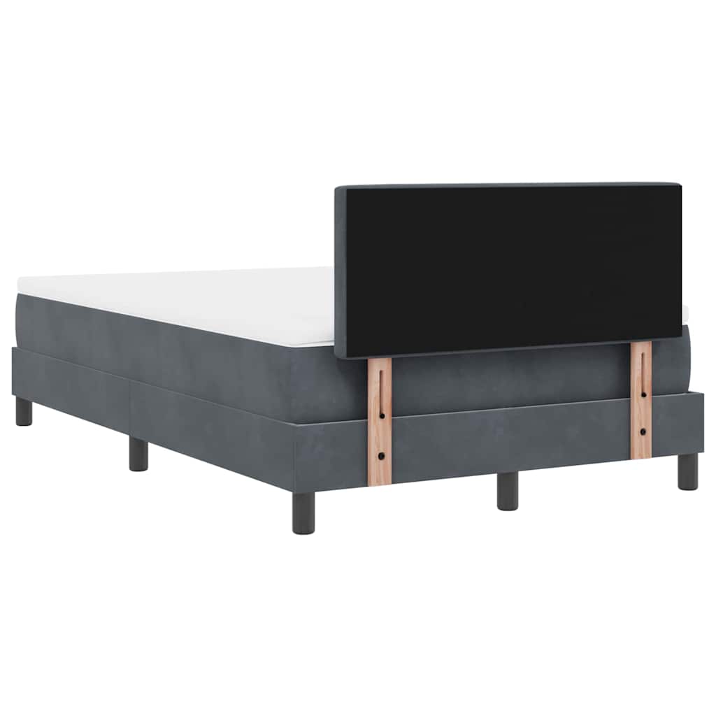 LED Box Spring Ágy matracmal Sötétszürke 120 x 190 cm Bársony