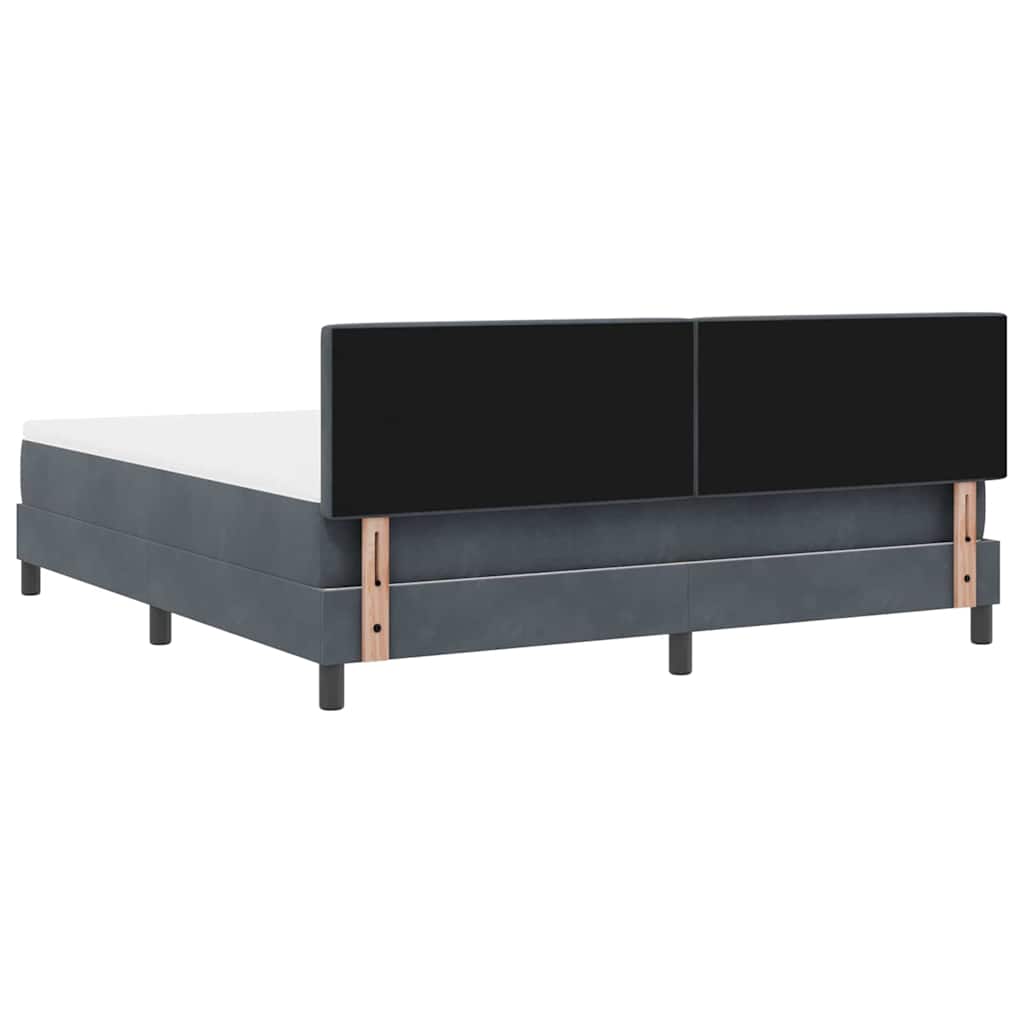 LED Box Spring Ágy matracmal Sötétszürke 180 x 200 cm Bársony