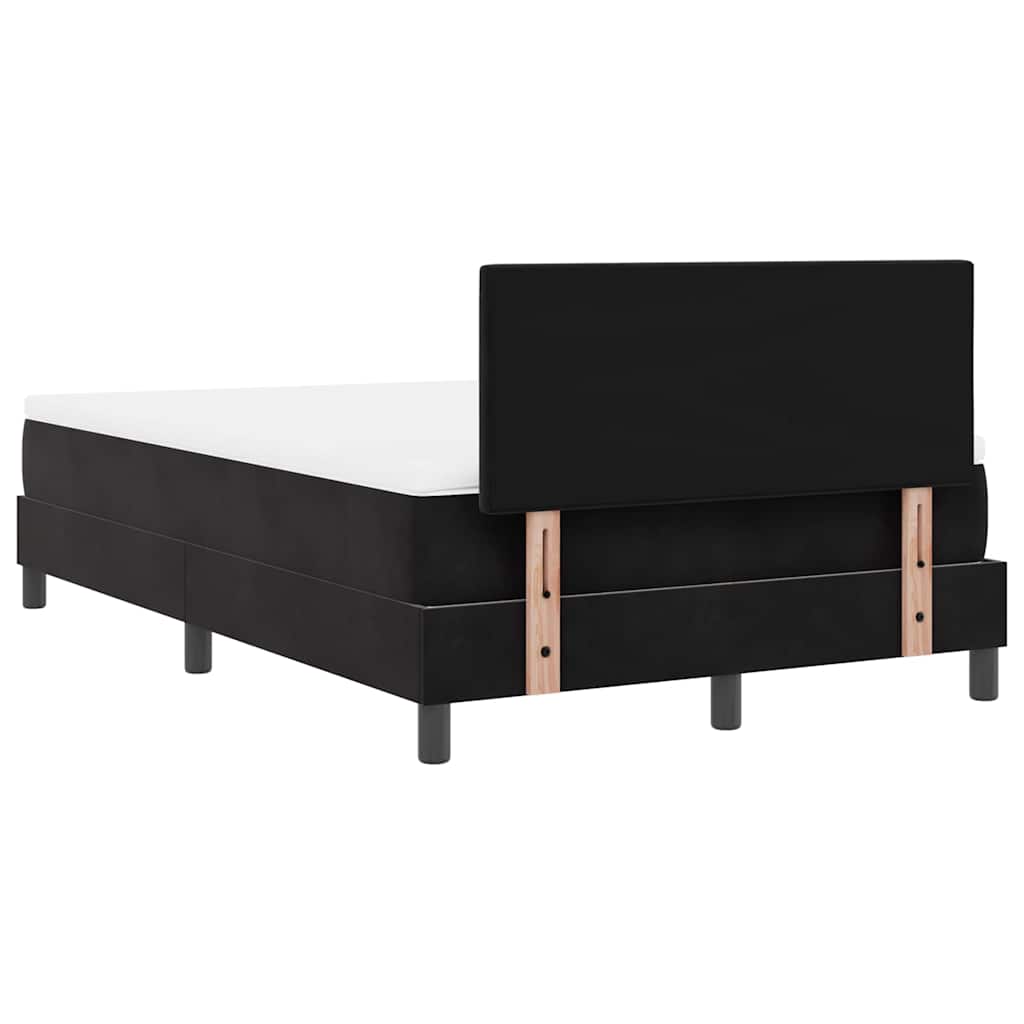 LED Box Spring Ágy párnával Fekete 120 x 200 cm Bársony