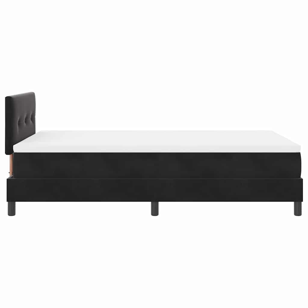 LED Box Spring Ágy párnával Fekete 120 x 200 cm Bársony