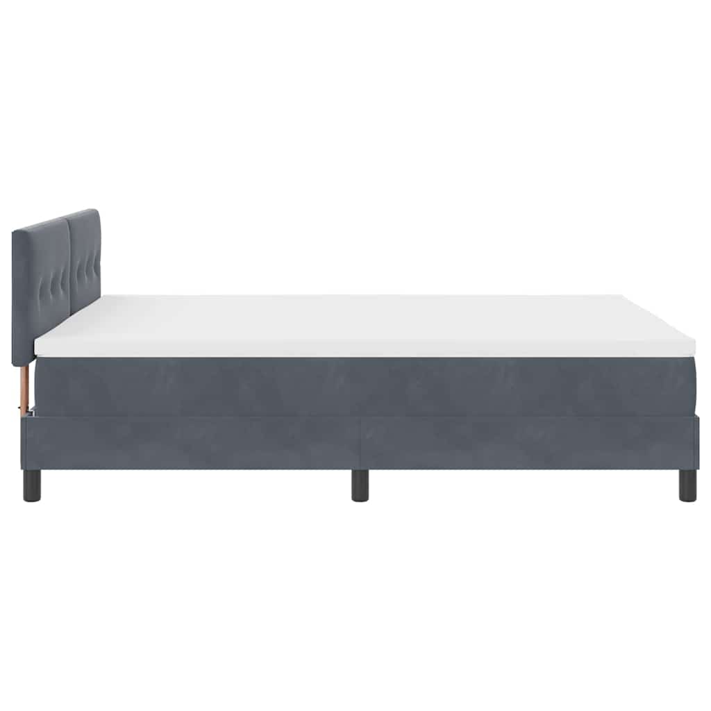LED Box Spring Ágy fejtámlával Sötétszürke 160 x 200 cm Bársony