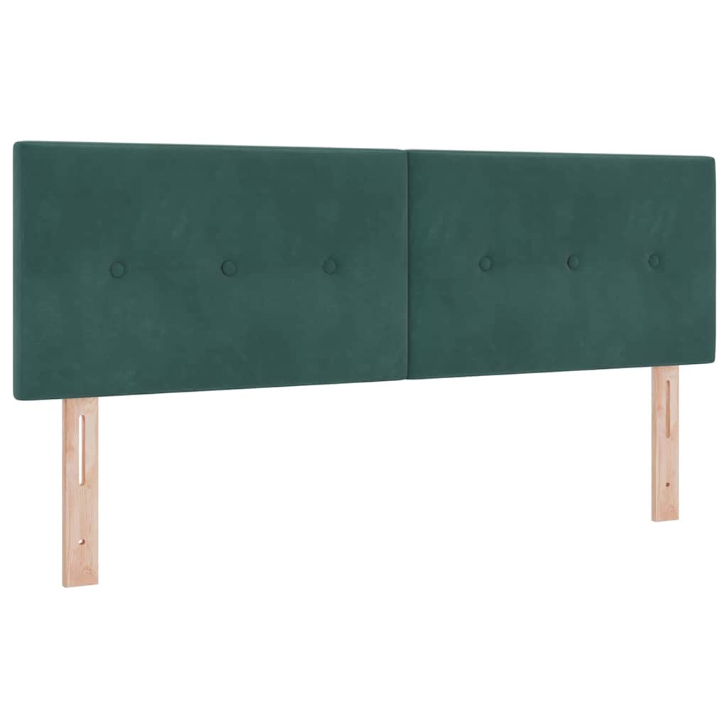 LED Box Spring Ágy fejtámlával Sötétzöld 160 x 200 cm Bársony