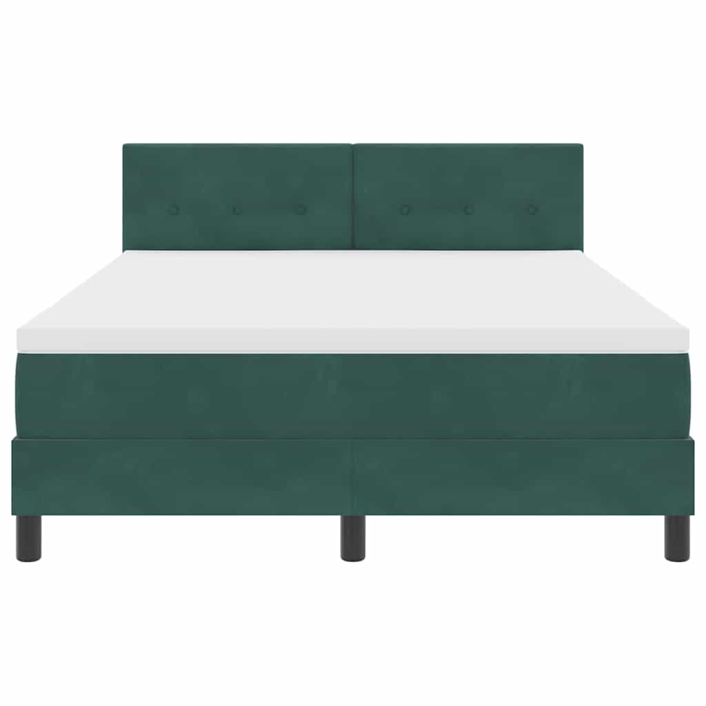 LED Box Spring Ágy fejtámlával Sötétzöld 160 x 200 cm Bársony