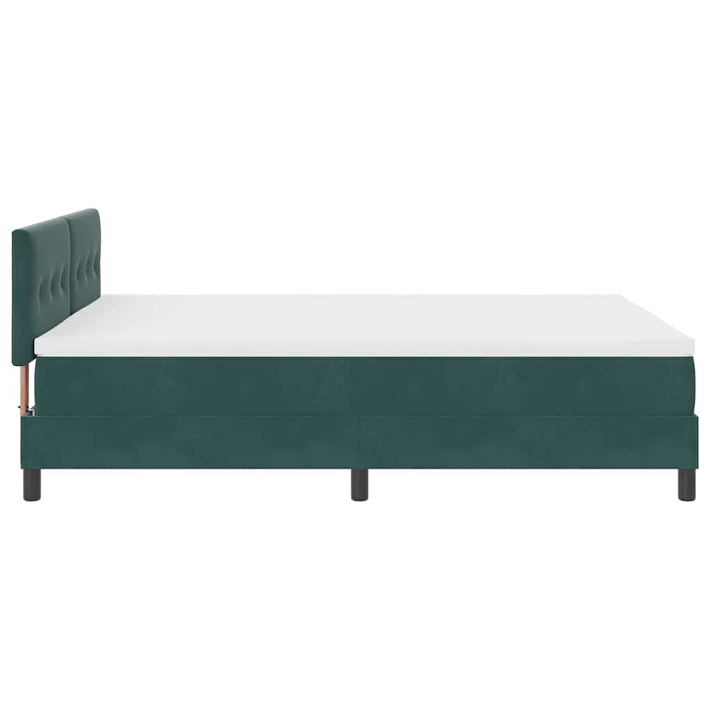 LED Box Spring Ágy fejtámlával Sötétzöld 160 x 200 cm Bársony