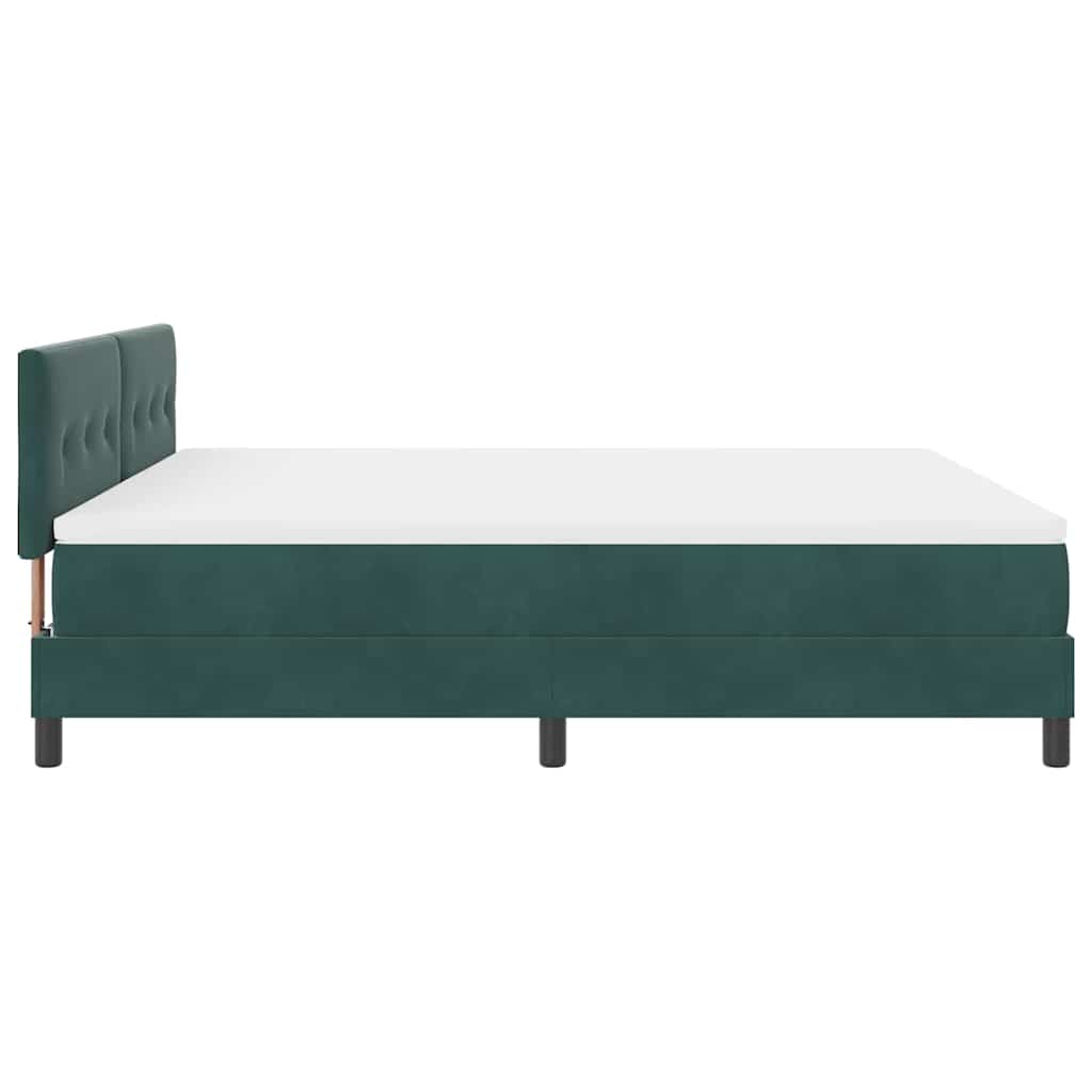 LED Box Spring Ágy fejtámlával Sötétzöld 180 x 200 cm Bársony