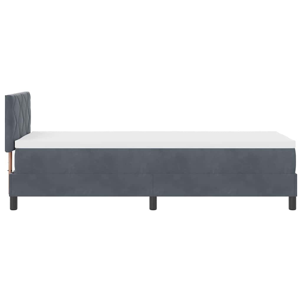 LED Box Spring Ágy fejtámlával Sötétszürke 80 x 200 cm Bársony