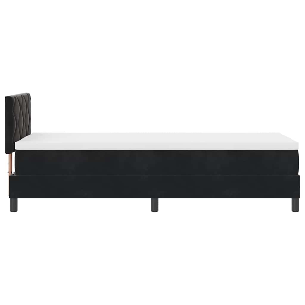 LED Box Spring Ágy LED szalagokkal Fekete 80 x 200 cm Bársony