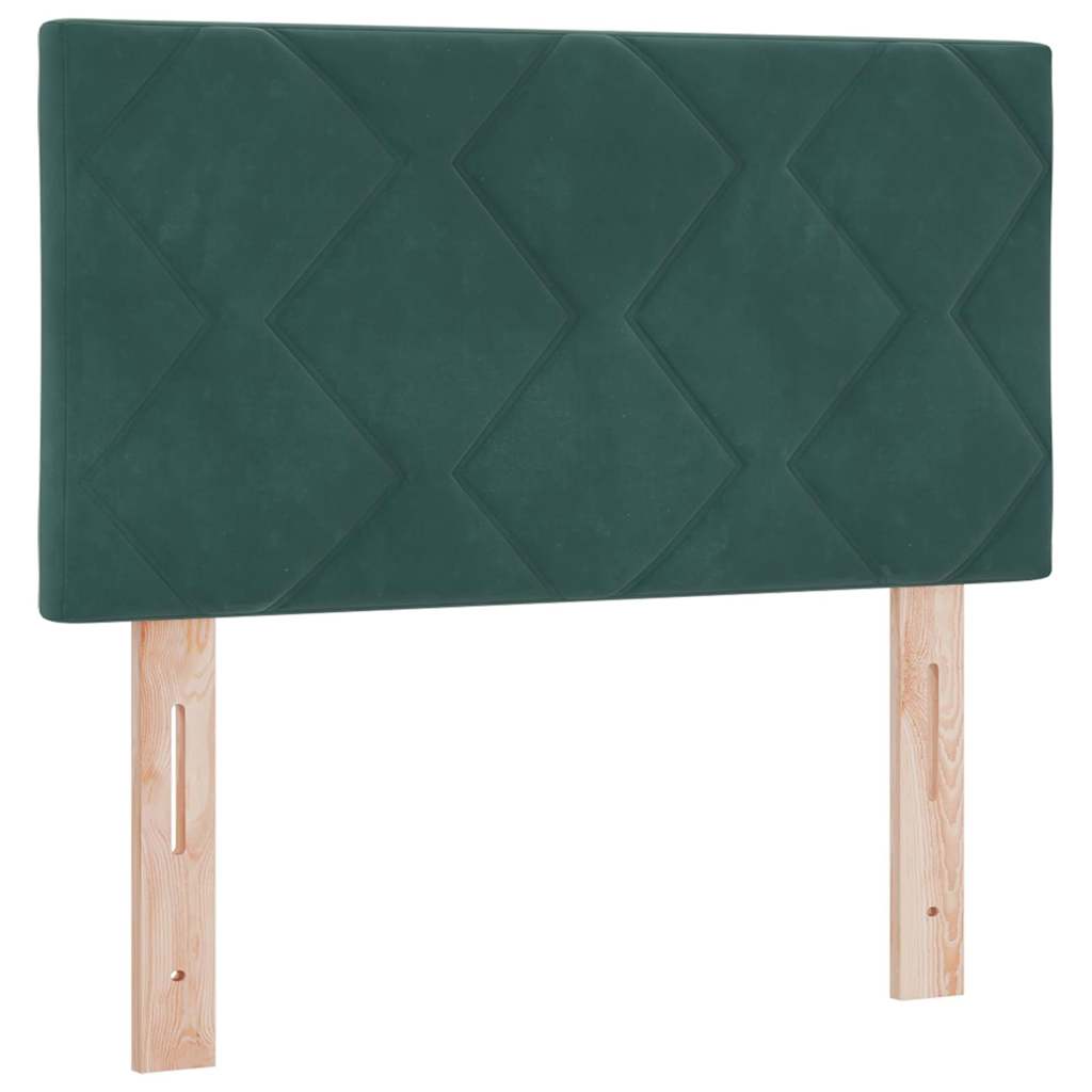 LED Box Spring Ágy fejtámlával Sötétzöld 80 x 200 cm Bársony