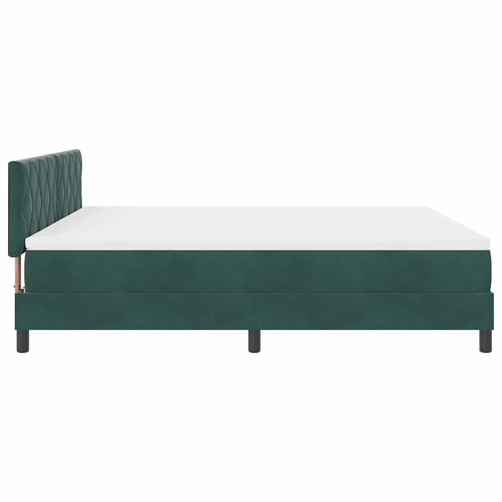 LED Box Spring Ágy fejtámlával Sötétzöld 180 x 200 cm Bársony