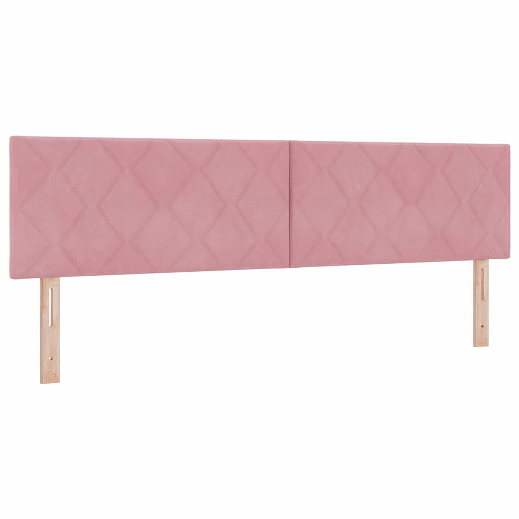 LED Box Spring Ágy fejtámlával Rózsaszín 180 x 200 cm Bársony