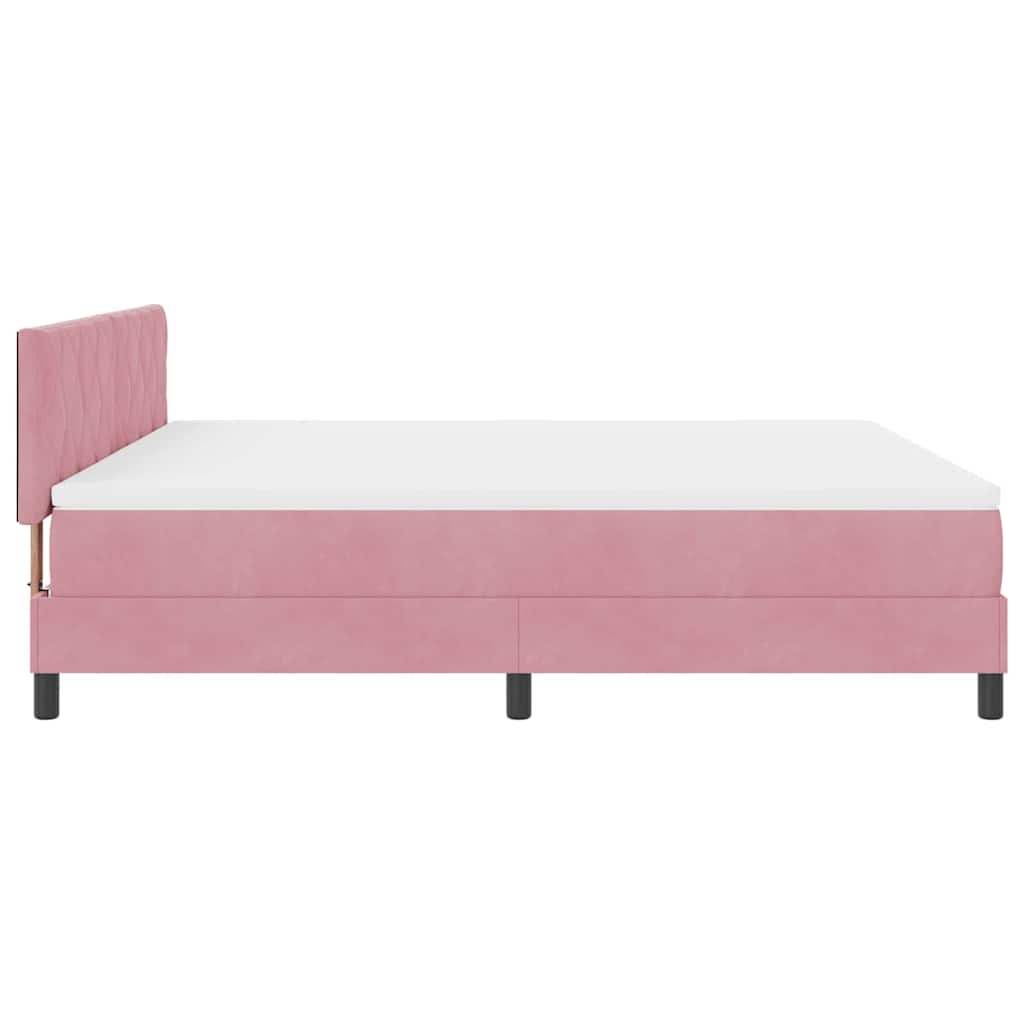 LED Box Spring Ágy fejtámlával Rózsaszín 180 x 200 cm Bársony
