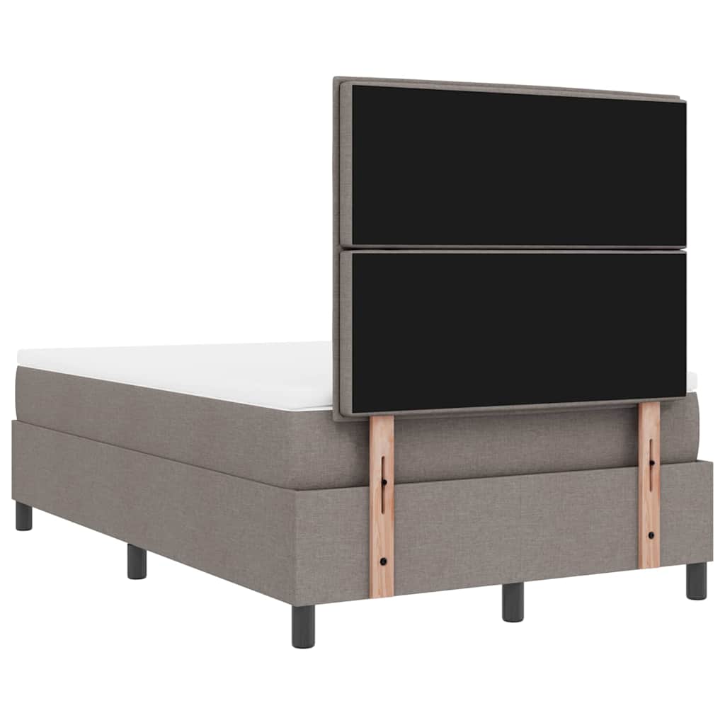 Boxrugós ágy matracmal leddel Tópszínű 120 x 190 cm szövet