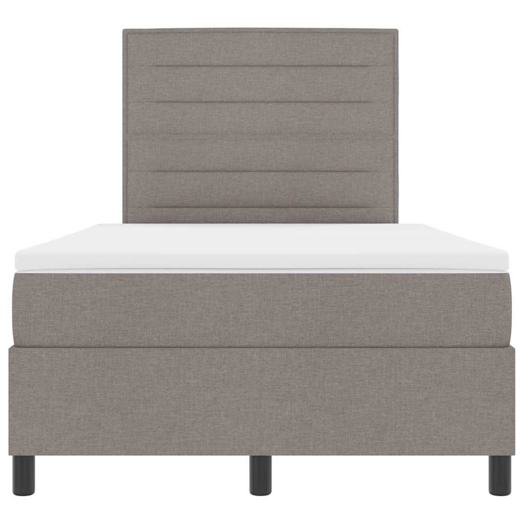 Boxrugós ágy matracmal leddel Tópszínű 120 x 190 cm szövet