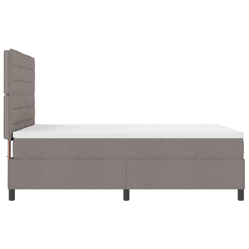 Boxrugós ágy matracmal leddel Tópszínű 140 x 190 cm szövet