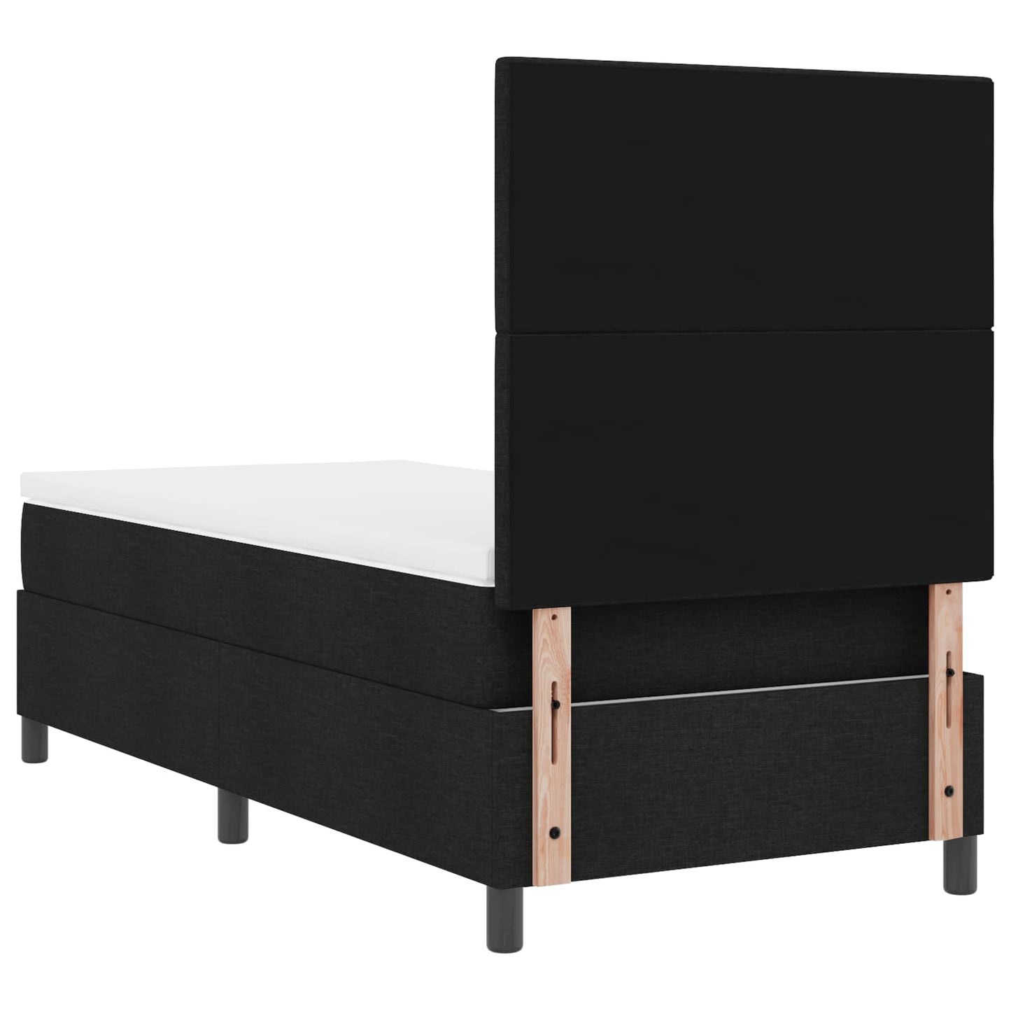 Boxrugós ágy LED szalagokkal Fekete 80 x 200 cm szövet