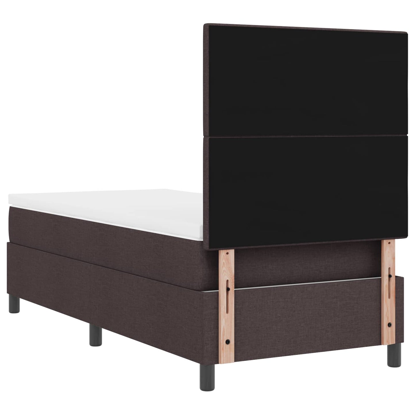 Boxrugós ágy LED szalagokkal sötétbarna 80 x 200 cm szövet