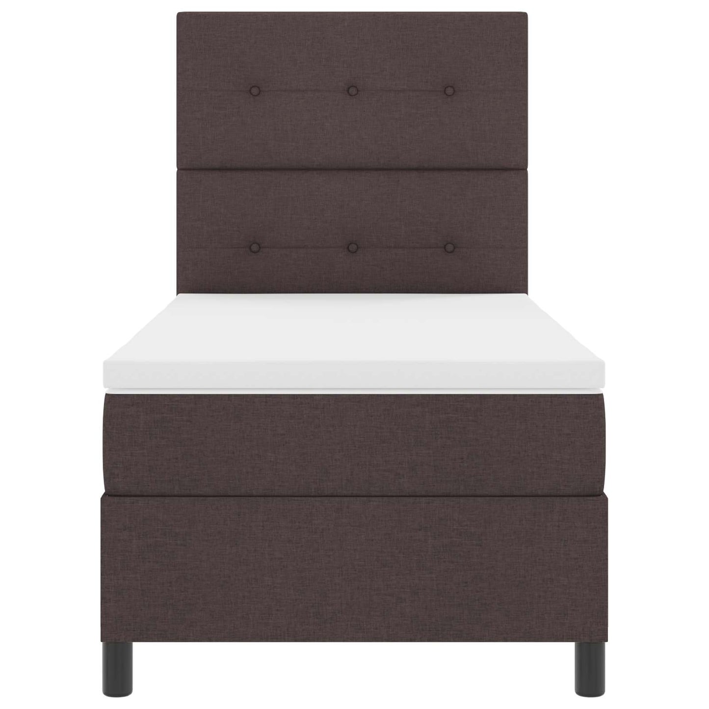 Boxrugós ágy LED szalagokkal sötétbarna 80 x 200 cm szövet