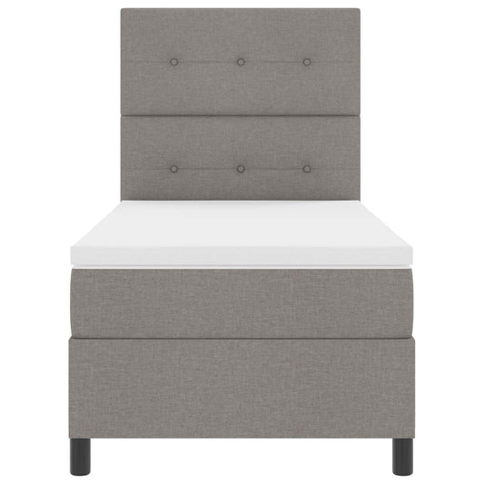 Boxrugós ágy matracmal leddel Tópszínű 80 x 200 cm szövet