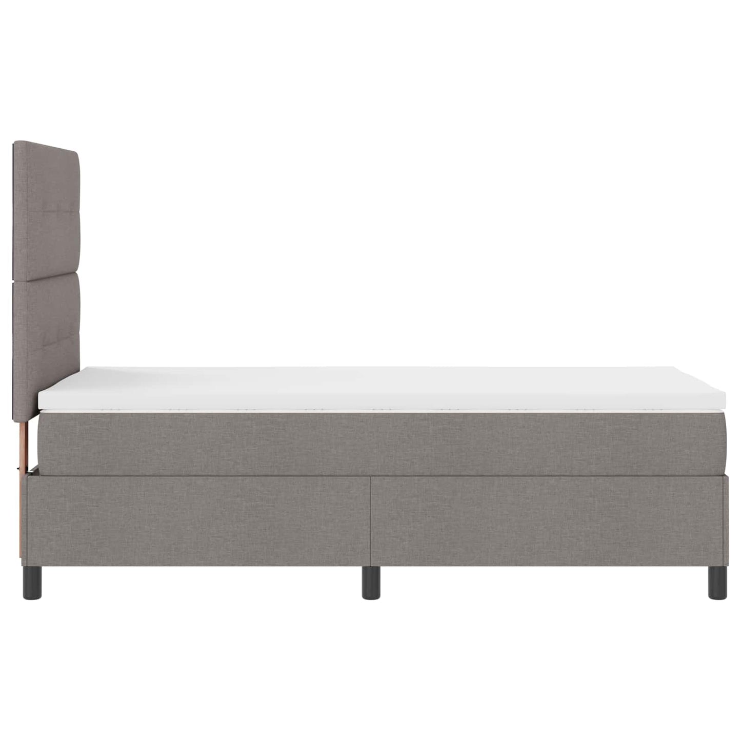 Boxrugós ágy matracmal leddel Tópszínű 80 x 200 cm szövet