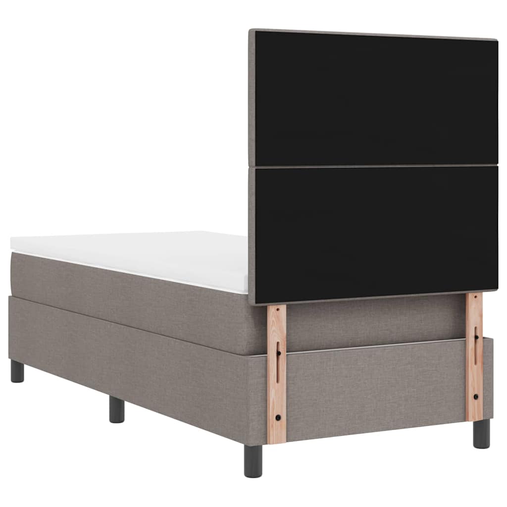 Boxrugós ágy LED szalagokkal Tópszínű 90 x 200 cm szövet