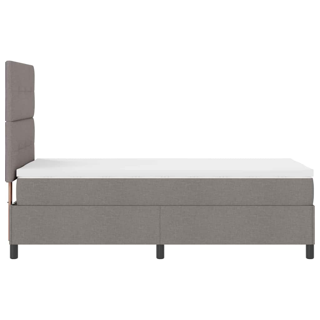 Boxrugós ágy LED szalagokkal Tópszínű 100 x 200 cm szövet