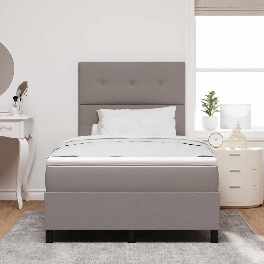 Boxrugós ágy LED szalagokkal Tópszínű 120 x 190 cm szövet