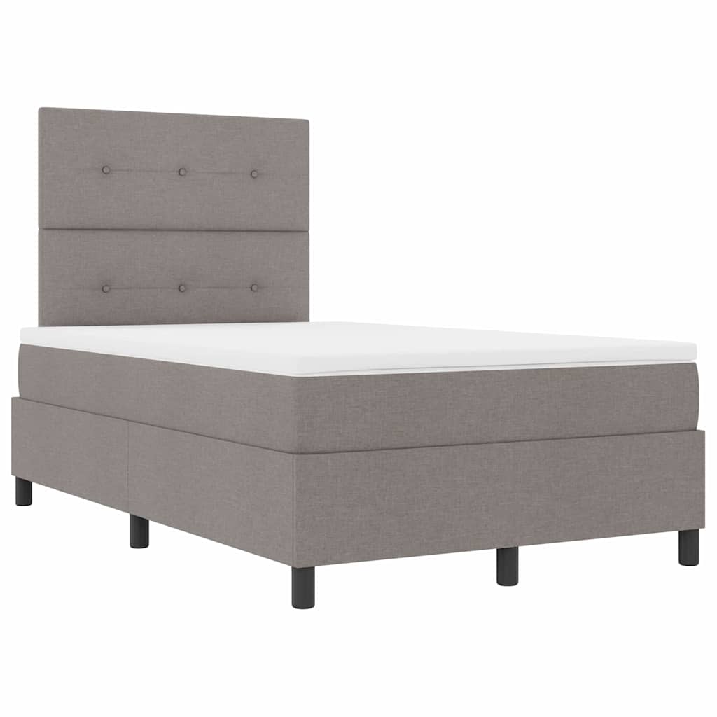 Boxrugós ágy LED szalagokkal Tópszínű 120 x 200 cm szövet
