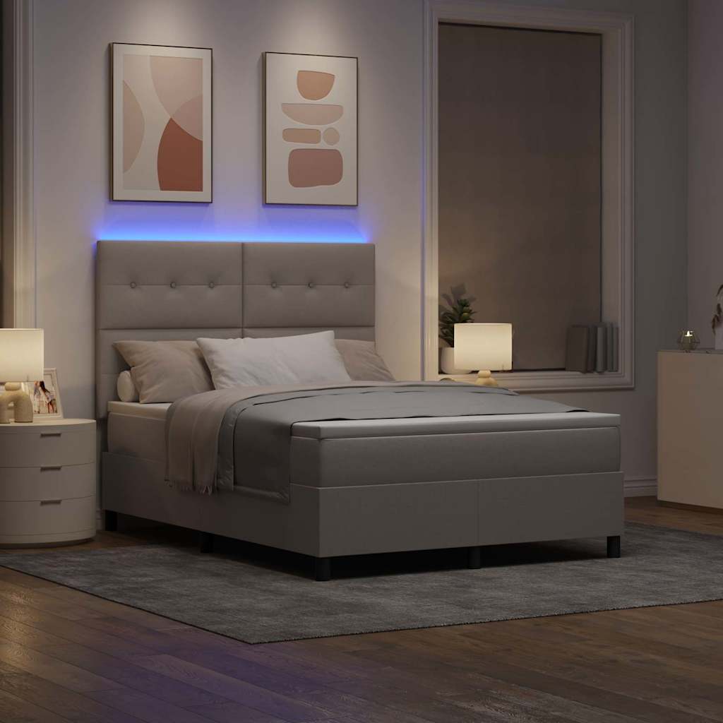 Boxrugós ágy matracmal leddel Tópszínű 160 x 200 cm szövet