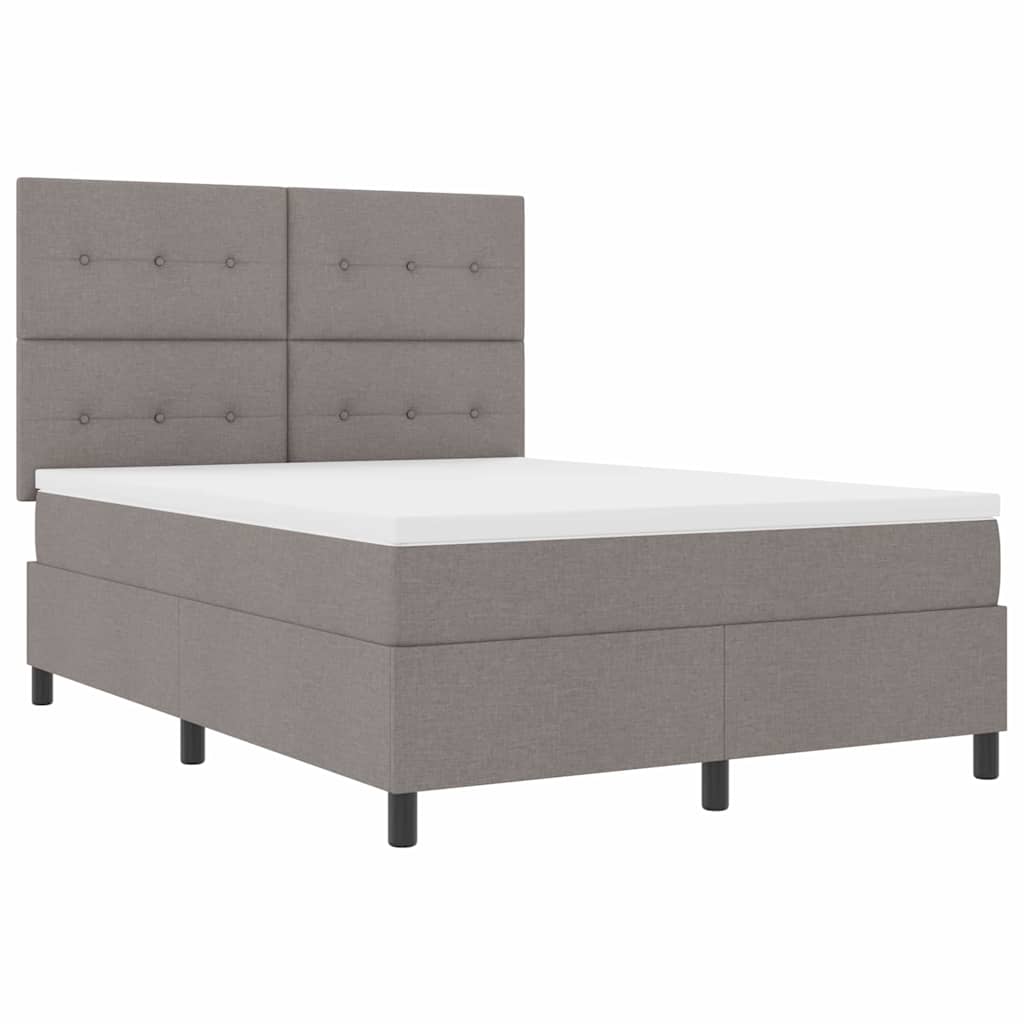 Boxrugós ágy matracmal leddel Tópszínű 160 x 200 cm szövet