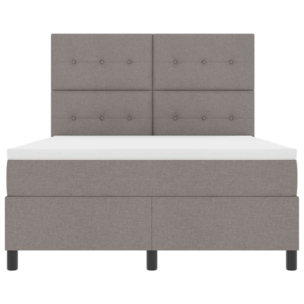 Boxrugós ágy matracmal leddel Tópszínű 160 x 200 cm szövet