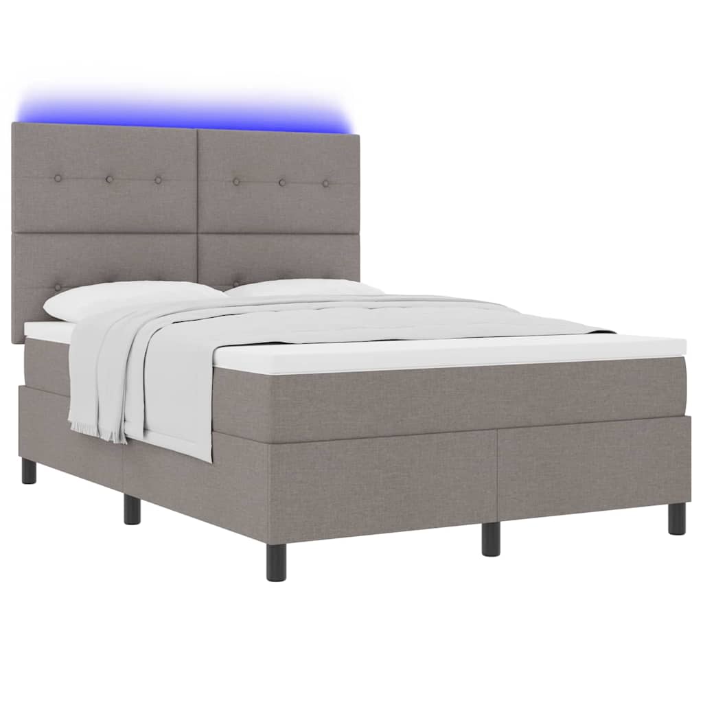 Boxrugós ágy matracmal leddel Tópszínű 160 x 200 cm szövet