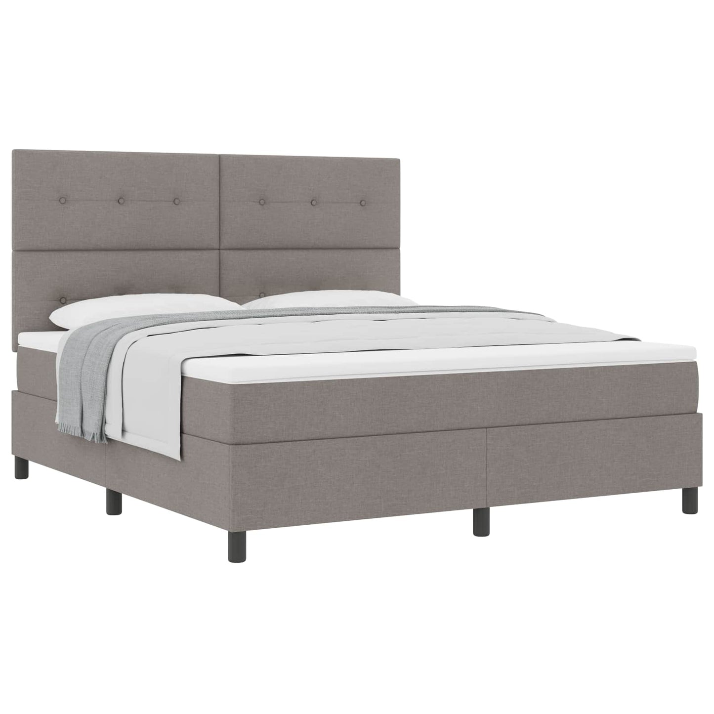 Boxrugós ágy LED szalagokkal Tópszínű 180 x 200 cm szövet