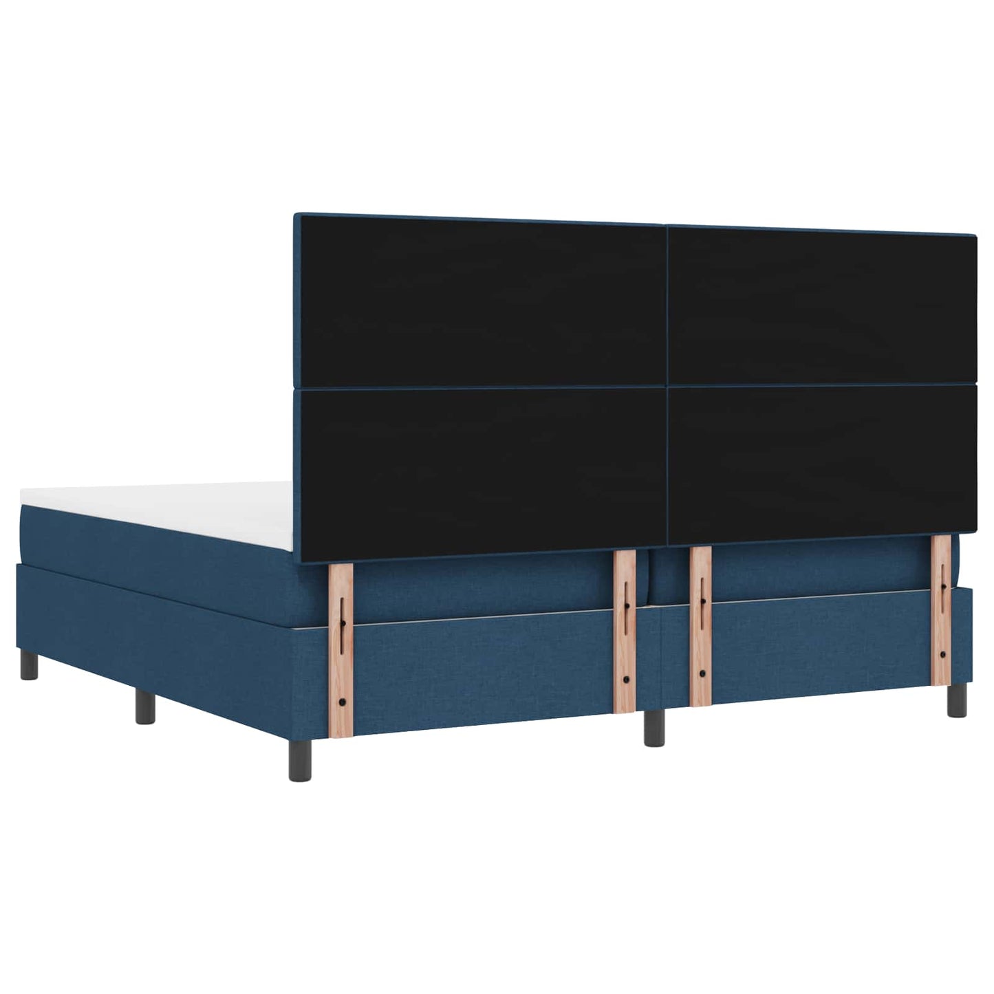 Boxrugós ágy LED szalagokkal Kék 200 x 200 cm szövet