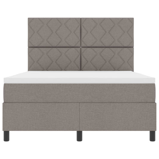 Boxrugós ágy matracmal leddel Tópszínű 160 x 200 cm szövet