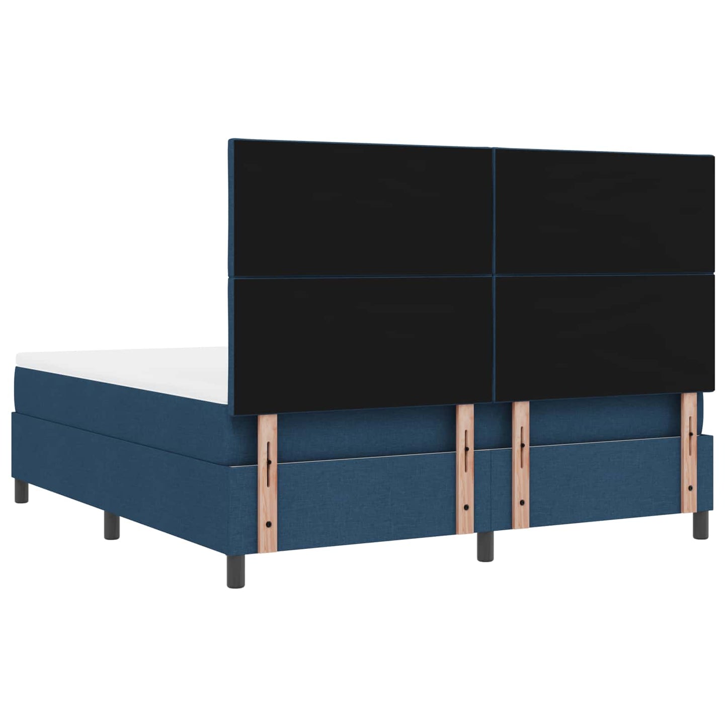 Boxrugós ágy LED szalagokkal Kék 180 x 200 cm szövet