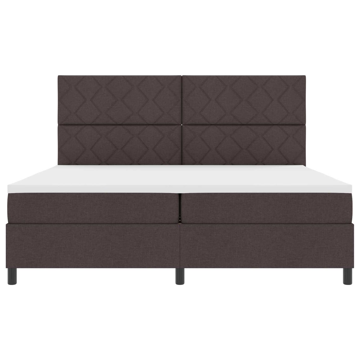Boxrugós ágy matracmal leddel sötétbarna 200 x 200 cm szövet