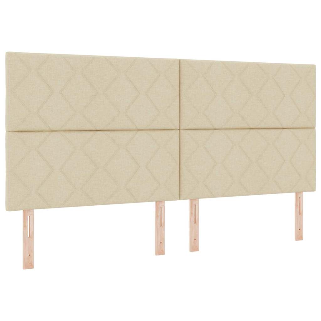 Boxrugós ágy LED szalagokkal Krém 200 x 200 cm szövet