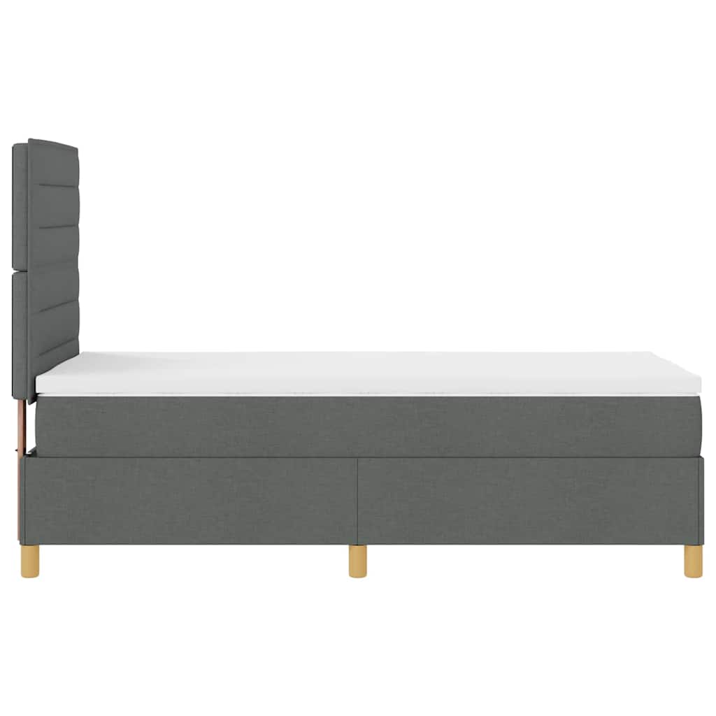 LED Box Spring Ágy matracmal Sötétszürke 80 x 200 cm szövet