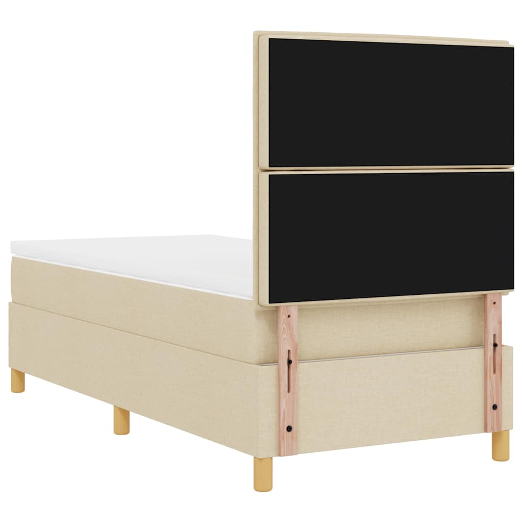 LED Box Spring Ágy matracmal Krém 100 x 200 cm szövet