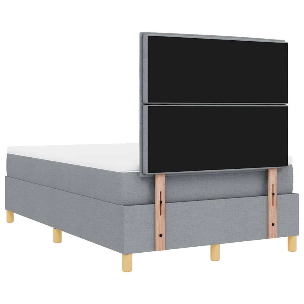 LED Box Spring Ágy matracmal Világosszürke 120 x 190 cm szövet