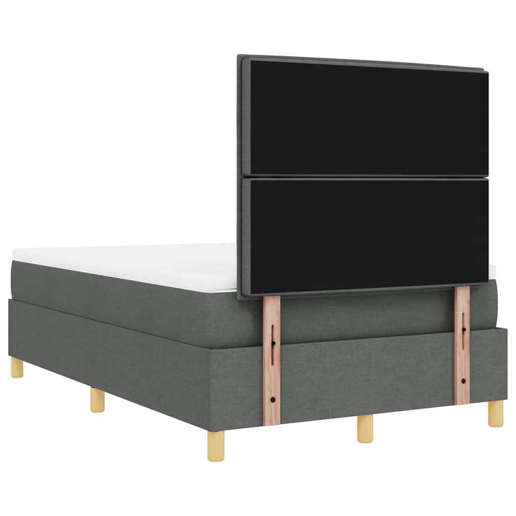 LED Box Spring Ágy matracmal Sötétszürke 120 x 190 cm szövet