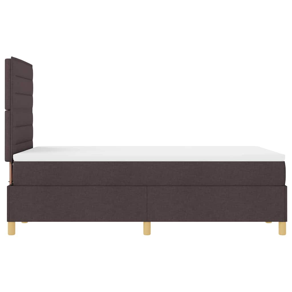 LED Box Spring Ágy fejtámlával Sötét Barna 120 x 190 cm szövet