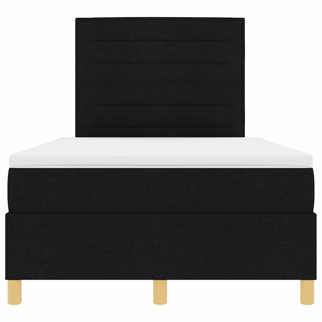LED Box Spring Ágy matracmal Fekete 120 x 200 cm szövet