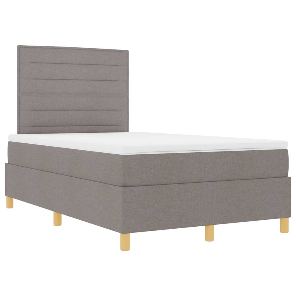 LED Box Spring Ágy matracmal Tópszínű 120 x 200 cm szövet