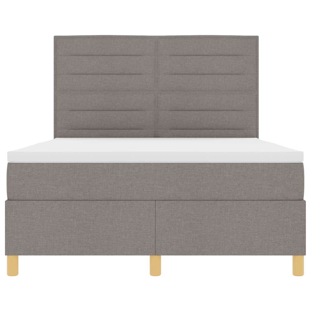 LED Box Spring Ágy matracmal Tópszínű 140 x 190 cm szövet