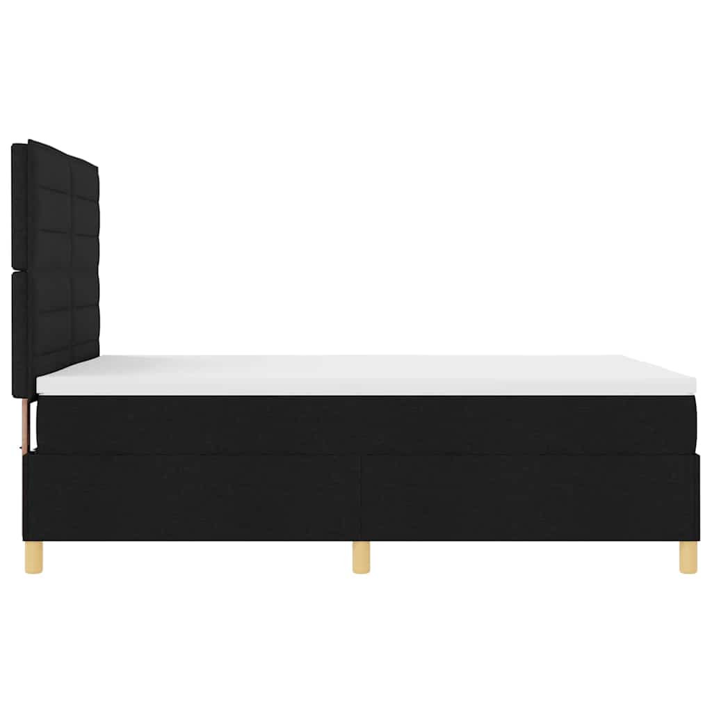 LED Box Spring Ágy matracmal Fekete 160 x 200 cm szövet
