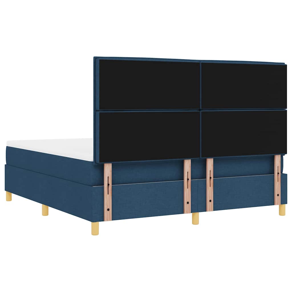 LED Box Spring Ágy matracmal Kék 180 x 200 cm szövet