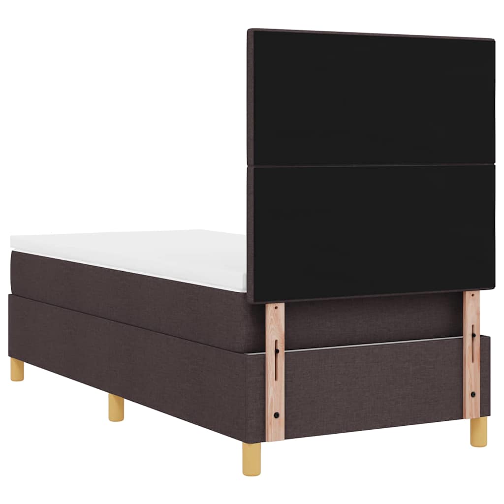 LED Box Spring Ágy fejtámlával Sötét Barna 80 x 200 cm szövet